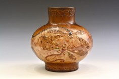ガレ トンボ文花瓶